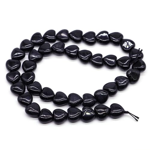 10 mm große Naturstein-Herzperlen, Opal, Amethyst, Turmalin, Abstandshalter, Perlen für die Herstellung von Halsketten, Armbändern, Zubehör von DEJIN