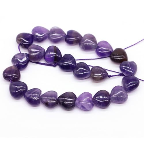 10 mm große Naturstein-Herzperlen, Opal, Amethyst, Turmalin, Abstandshalter, Perlen für die Herstellung von Halsketten, Armbändern, Zubehör von DEJIN