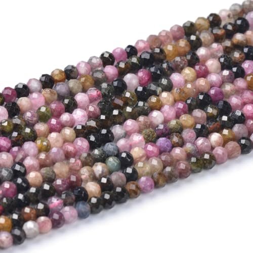 2 x 3 mm Naturstein facettierte Rondelle Perlen Labradorit lila Kristall geeignet für handgefertigte DIY Becklace-Armbänder von DEJIN