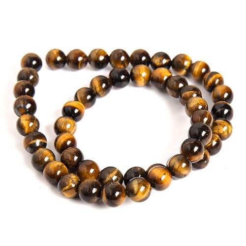 4/6/8/10 mm Naturstein Tigerauge, runde Perlen, Kristalle, Perlen für die Herstellung von DIY-Armbändern, Halsketten, Zubehör, 38,1 cm Strang, 10 mm, 36 bis 38 Stück 4/6/8/10 mm Naturstein Tigerauge, runde Perlen, Kristalle, Perlen für die Herstellung von DIY-Armbändern, Halsketten, Zubehör, 38,1 cm Strang, 10 mm, 36 bis 38 Stück von DEJIN