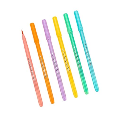 6 PCs Highlighter Stift Highlighter Marker Weichpinsel Fluoreszenz Stift Set Set Schulversorgungen Fluoreszenz Zeichnungsmarker von DEKKRYNFV