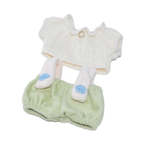 DEKKRYNFV Kreatives Baumwollpuppen Kleidungsstück Mit Top Und Hosenträgern Puppen Outfit Für 10 cm Plüsch Puppen Ankleidungszubehör Kleidung DEKKRYNFV Kreatives Baumwollpuppen Kleidungsstück Mit Top Und Hosenträgern Puppen Outfit Für 10 cm Plüsch Puppen Ankleidungszubehör Kleidung von DEKKRYNFV