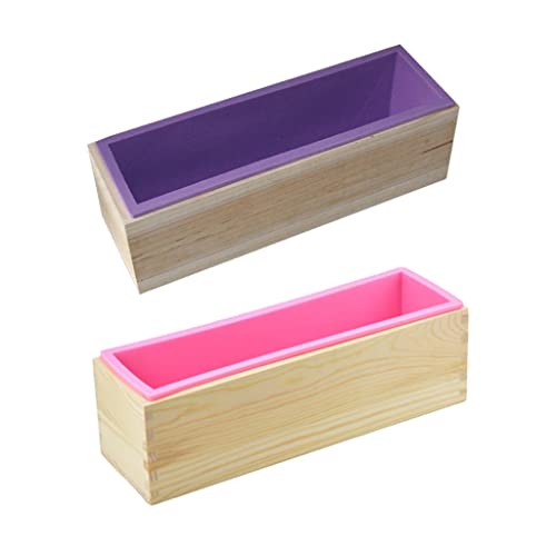 Seifenform, rechteckig, für Seife, Kasten, Holzkiste, Backzubehör, Silikon-Seifenformen mit Holzkastendeckel, 2 Stück Seifenform, rechteckig, für Seife, Kasten, Holzkiste, Backzubehör, Silikon-Seifenformen mit Holzkastendeckel, 2 Stück von DEKKRYNFV