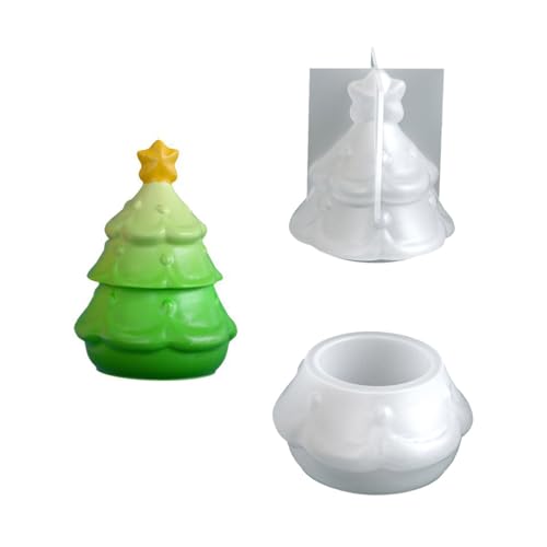 Wiederverwendbare Silikonform Santa Weihnachtsbaum Designs Harz Guss Schmuckschatulle Kerzenhalter Pflanzen Töpfe Crafting Supplies Weihnachtsbaumharzform von DEKKRYNFV