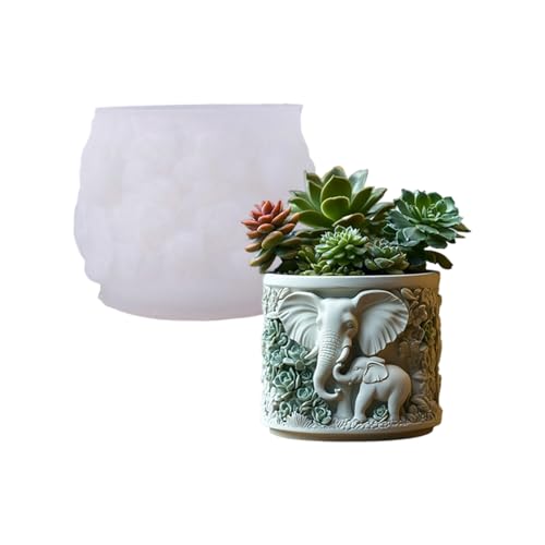 Wiederverwendbares Elefant Pflanzerform Für Betontöpfe Und Künstlerische Projekte Blumenpot Silikonform von DEKKRYNFV