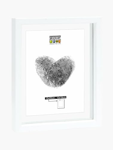 DEKNUDT Frames S68SG1 Bilderrahmen – zwischen zwei Gläsern – weißer Rand – MDF-Holz – für Format bis 15 x 20 cm – S68SG1 von DEKNUDT