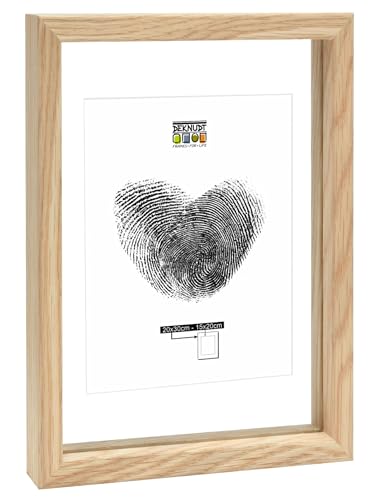 DEKNUDT Frames S68SG3 Bilderrahmen – zwischen zwei Gläsern – Rand aus Naturholz – MDF-Holz – für Format bis 20 x 30 cm – S68SG3 von DEKNUDT