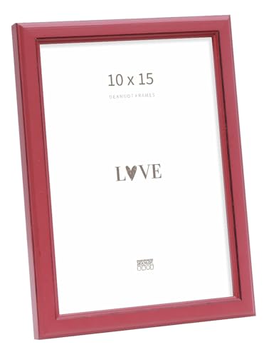 Deknudt Frames S236F4 Bilderrahmen für Format 10x15 cm Holz zum Aufhängen & Aufstellen in Rot von DEKNUDT