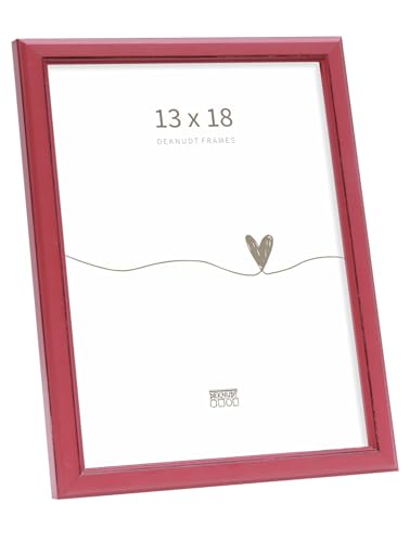 Deknudt Frames S236F4 Bilderrahmen für Format 13 x 18 cm in Rot Holz zum Aufhängen oder Aufstellen von DEKNUDT