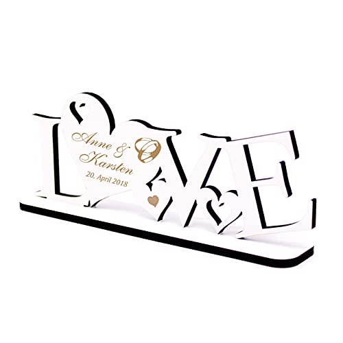 DEKO AUFSTELLER mit Herzen & Ringen LOVE - Ihre Personalisierung Wunschtext - Größe 20 x 8 cm | Dekolando Home Accessoires DEKO AUFSTELLER mit Herzen & Ringen LOVE - Ihre Personalisierung Wunschtext - Größe 20 x 8 cm | Dekolando Home Accessoires von DEKO-LANDO
