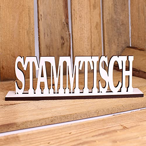 Deko Tischaufsteller STAMMTISCH Schriftzug Aufsteller - ca. 18 x 6 cm | Dekolando Home Accessoires von DEKO-LANDO