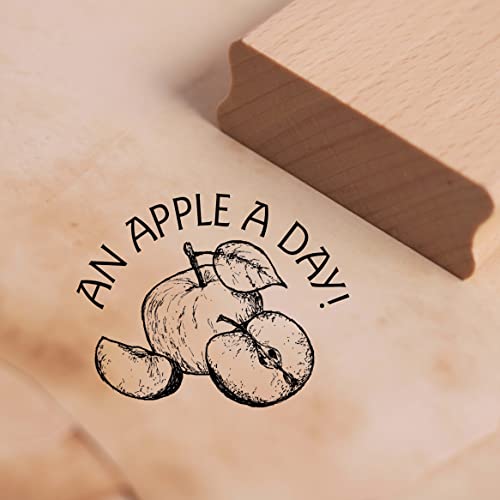 Motivstempel An apple a day Stempel Apfel 48 x 38 mm von DEKO-LANDO
