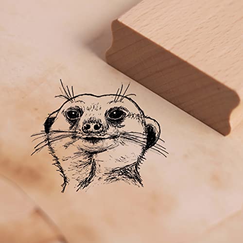 Motivstempel Erdmännchen Gesicht Stempel 46 x 38 mm von DEKO-LANDO