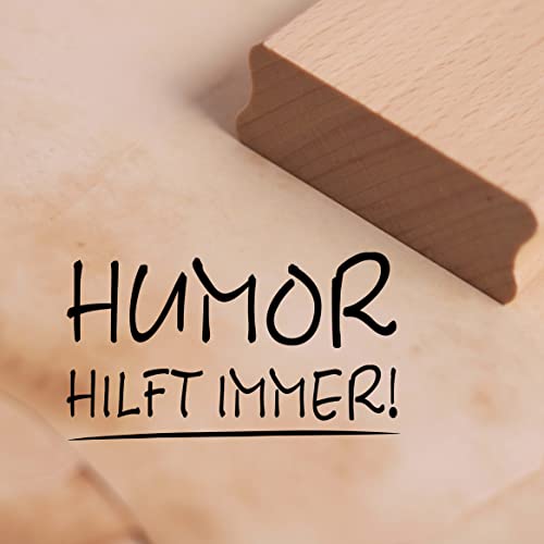 Motivstempel Humor hilft immer Stempel Spruch 48 x 27 mm von DEKO-LANDO