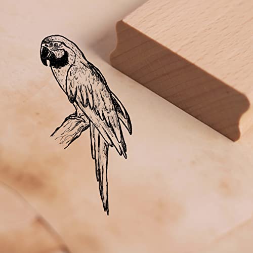 Motivstempel Papagei auf Ast Stempel 35 x 68 mm von DEKO-LANDO