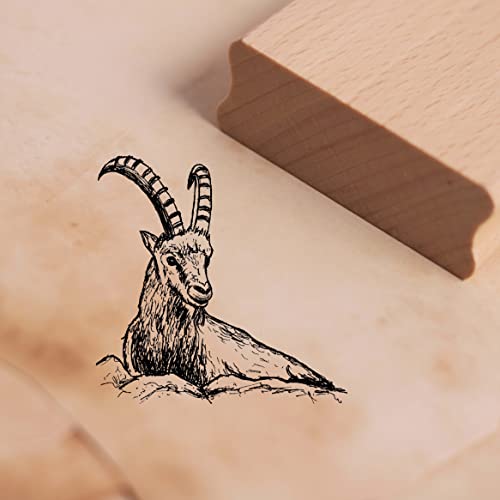 Motivstempel Steinbock liegt Stempel 48 x 48 mm von DEKO-LANDO