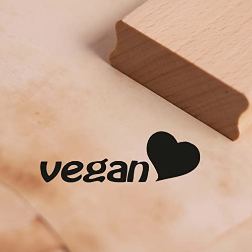 Motivstempel Vegan Stempel mit Herz Motiv 38 x 14 mm von DEKO-LANDO