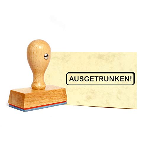 Stempel Ausgetrunken - Holzstempel - 49 x 9 mm von DEKO-LANDO