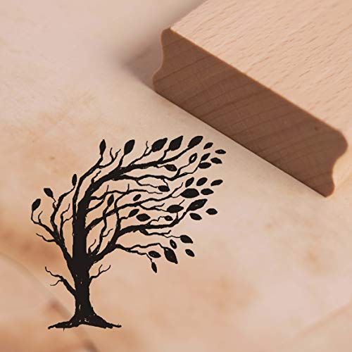 Stempel Baum Silhouette Sturm - Motivstempel - ca. 38 x 38 mm von DEKO-LANDO