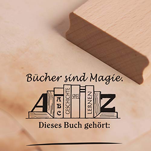 Stempel Dieses Buch gehört - Bücher Magie Motivstempel - ca. 48 x 37 mm von DEKO-LANDO