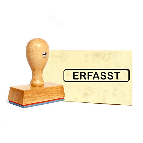 Stempel Erfasst - Holzstempel - 49 x 9 mm von DEKO-LANDO