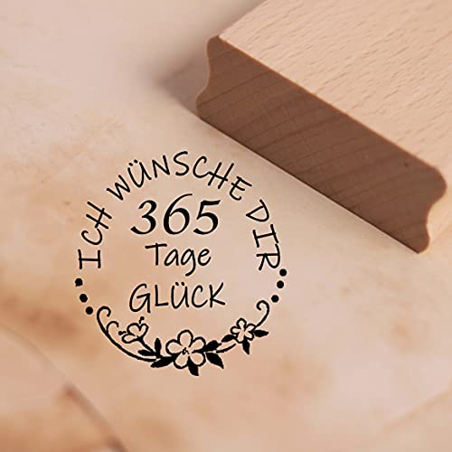 DEKO-LANDO Stempel Ich wünsche dir 365 Tage Glück - Motivstempel aus lackiertem Buchenholz, Abdruckgröße ca. 38 x 38 mm DEKO-LANDO Stempel Ich wünsche dir 365 Tage Glück - Motivstempel aus lackiertem Buchenholz, Abdruckgröße ca. 38 x 38 mm von DEKO-LANDO
