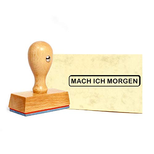 Stempel Mach ich morgen - Holzstempel - 59 x 9 mm von DEKO-LANDO