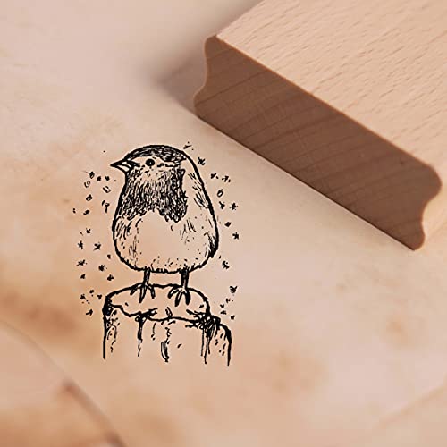 Stempel Rotkehlchen im Winter - Motivstempel ca. 28 x 38 mm von DEKO-LANDO