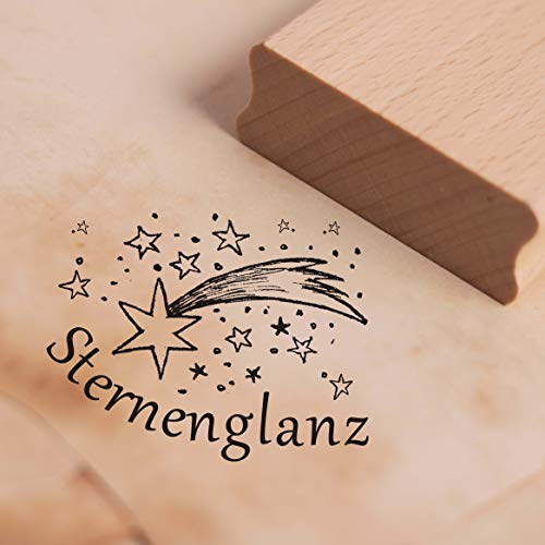 Stempel Sternenglanz - Sternschnuppe Sterne Motivstempel ca. 48 x 37 mm von DEKO-LANDO