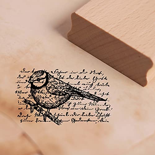 Stempel Vogel auf Vers - Motivstempel ca. 48 x 28 mm von DEKO-LANDO