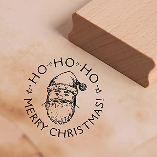 Stempel Weihnachtsmann Ho ho ho Merry Christmas - Motivstempel ca. 38 x 38 mm von DEKO-LANDO