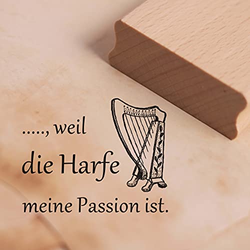Stempel Weil die Harfe meine Passion ist - Motivstempel ca. 48 x 38 mm von DEKO-LANDO