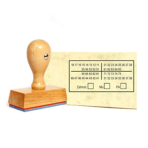 Stempel Zahnschema Z01 - Holzstempel 60 x 30 mm Stempel Zahnschema Z01 - Holzstempel 60 x 30 mm von DEKO-LANDO