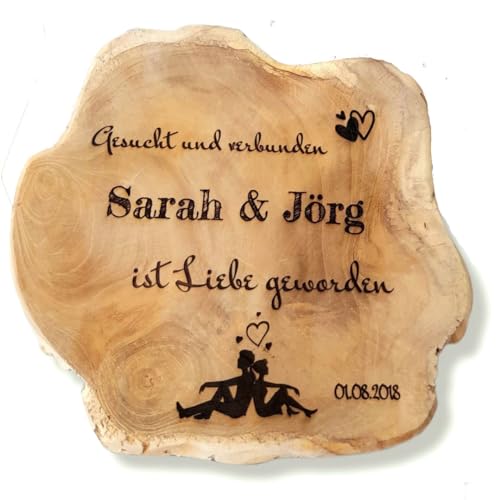 Baumscheibe mit Gravur | Personalisierte Holzscheibe mit Wunschtext 20cm Teakholz Baumscheibe mit Gravur | Personalisierte Holzscheibe mit Wunschtext 20cm Teakholz von DEKOGURU