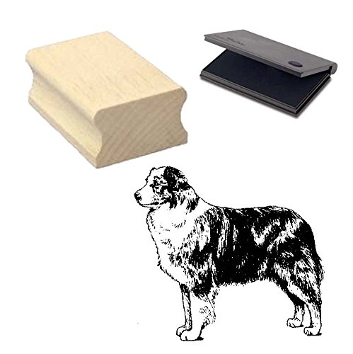 « AUSTRALIAN SHEPHERD » Motivstempel mit Kissen Scrapbooking - Embossing - Basteln von DEKOLANDO
