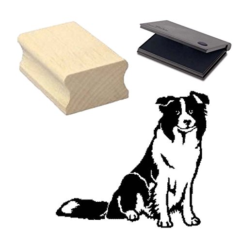« BORDER COLLIE » Motivstempel mit Kissen Scrapbooking - Embossing - Basteln Motiv 2 von DEKOLANDO