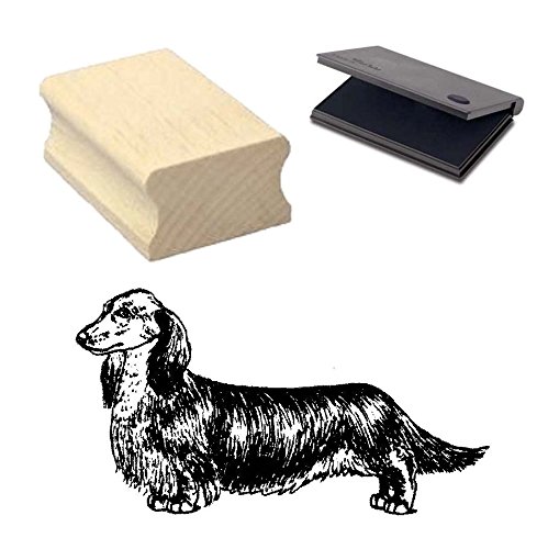 « DACKEL LANGHAAR » Motivstempel mit Kissen Scrapbooking - Embossing - Basteln - Hund von DEKOLANDO