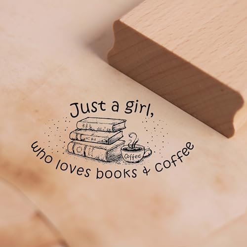 Dekolando Motivstempel Just a girl who loves books and coffee Stempel - Bücher Kaffee Spruch Holzstempel - Scrapbooking Stempeln Basteln - Abdruckgröße 58 x 28 mm Dekolando Motivstempel Just a girl who loves books and coffee Stempel - Bücher Kaffee Spruch Holzstempel - Scrapbooking Stempeln Basteln - Abdruckgröße 58 x 28 mm von DEKOLANDO