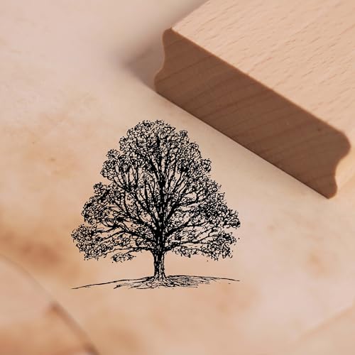 Dekolando Motivstempel Linde Stempel Holzstempel Baum Lindenbaum Scrapbooking Stempeln - Abdruck 48 x 48 mm von DEKOLANDO
