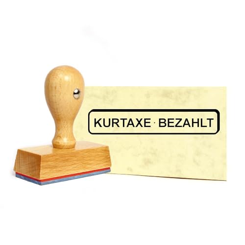 Dekolando Stempel - Kurtaxe Bezahlt - Holzstempel 1 zeilig Bürostempel Buchhaltung Kurabgabe Zahlung 49 x 9 mm Dekolando Stempel - Kurtaxe Bezahlt - Holzstempel 1 zeilig Bürostempel Buchhaltung Kurabgabe Zahlung 49 x 9 mm von DEKOLANDO