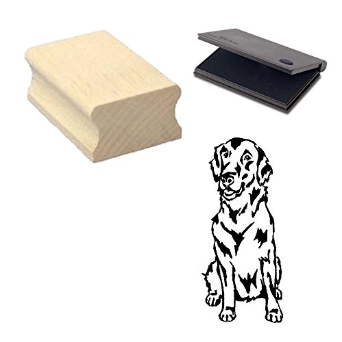 « FLATCOATED RETRIEVER » Motivstempel mit Kissen Scrapbooking - Embossing - Basteln - Hund von DEKOLANDO