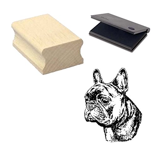« FRENCH BULLDOG » Motivstempel mit Kissen Scrapbooking - Embossing - Basteln - Hund Französische Bulldogge von DEKOLANDO
