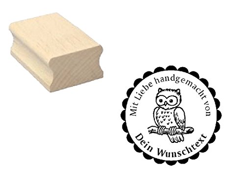 Motivstempel Handmade Stempel - niedliche Eule - mit persönlichem Wunschtext oder Namen Motivstempel Handmade Stempel - niedliche Eule - mit persönlichem Wunschtext oder Namen von DEKOLANDO