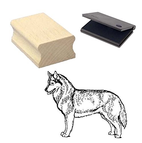 « SIBERIAN HUSKY » Motivstempel mit Kissen Scrapbooking - Embossing - Basteln - Hund von DEKOLANDO