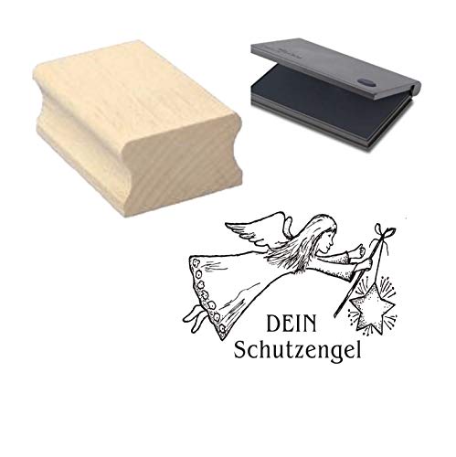 Stempel Dein Schutzengel - Motivstempel inkl. Kissenca. 40 x 30 mm von DEKOLANDO