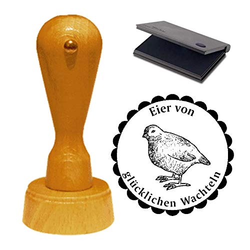 Stempel Eier von glücklichen Wachteln 01 hell - Motivstempel mit Kissen von DEKOLANDO