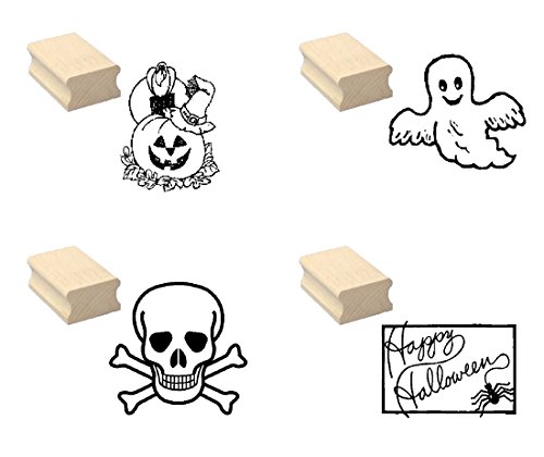 Stempel Halloween Set - Motivstempel Kürbis Gespenst Totenkopf Stempel Halloween Set - Motivstempel Kürbis Gespenst Totenkopf von DEKOLANDO