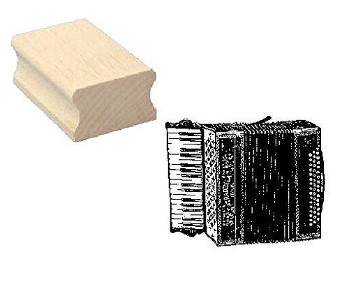 Stempel Holzstempel Motivstempel « AKKORDEON » Scrapbooking - Embossing Kinderstempel Instrument Musik Musiker Quetschkommode von DEKOLANDO