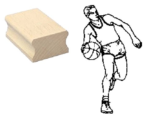 Stempel Holzstempel Motivstempel « BASKETBALL SPIELER » Scrapbooking - Embossing Sport USA von DEKOLANDO