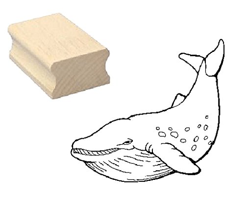 Stempel Holzstempel Motivstempel « BLAUWAL » Scrapbooking - Embossing Kinderstempel Tierstempel Wal Meereskunde von DEKOLANDO